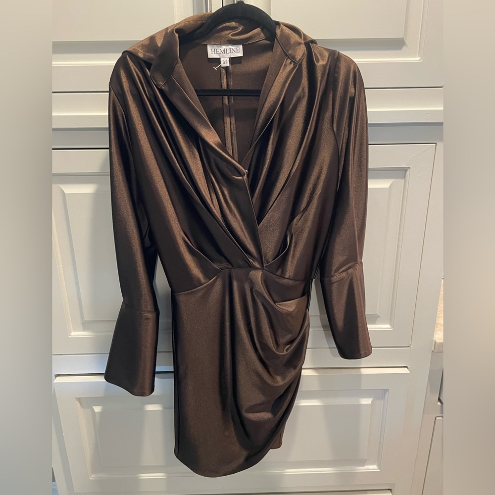 Hemline Chocolate Draped Dress